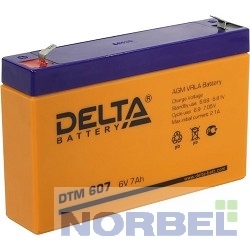 Delta батареи DTM 607 7 А ч, 6В свинцово- кислотный аккумулятор