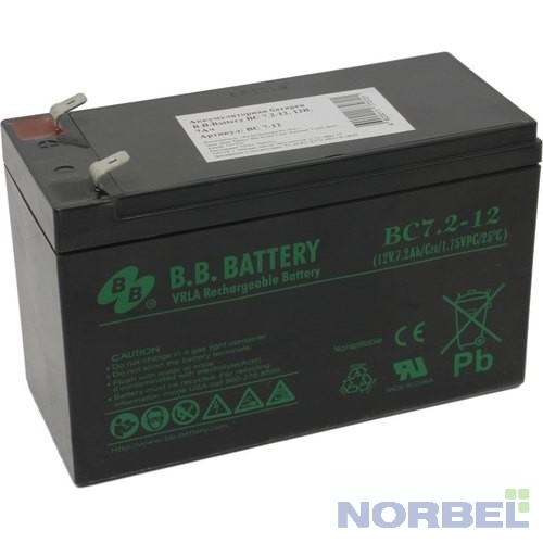 B.B. Battery батареи Аккумулятор BC 7.2-12 12V 7,2Ah
