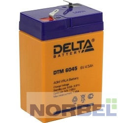 Delta батареи DTM 6045 4.5 А ч, 6В свинцово- кислотный аккумулятор
