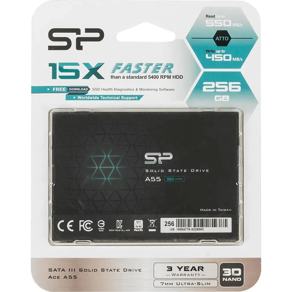 Silicon Power накопитель SSD 256Gb A55 SP256GBSS3A55S25 2.5", SATA3
