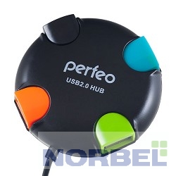 Perfeo Контроллер USB-HUB 4 Port, PF-VI-H020 Black чёрный